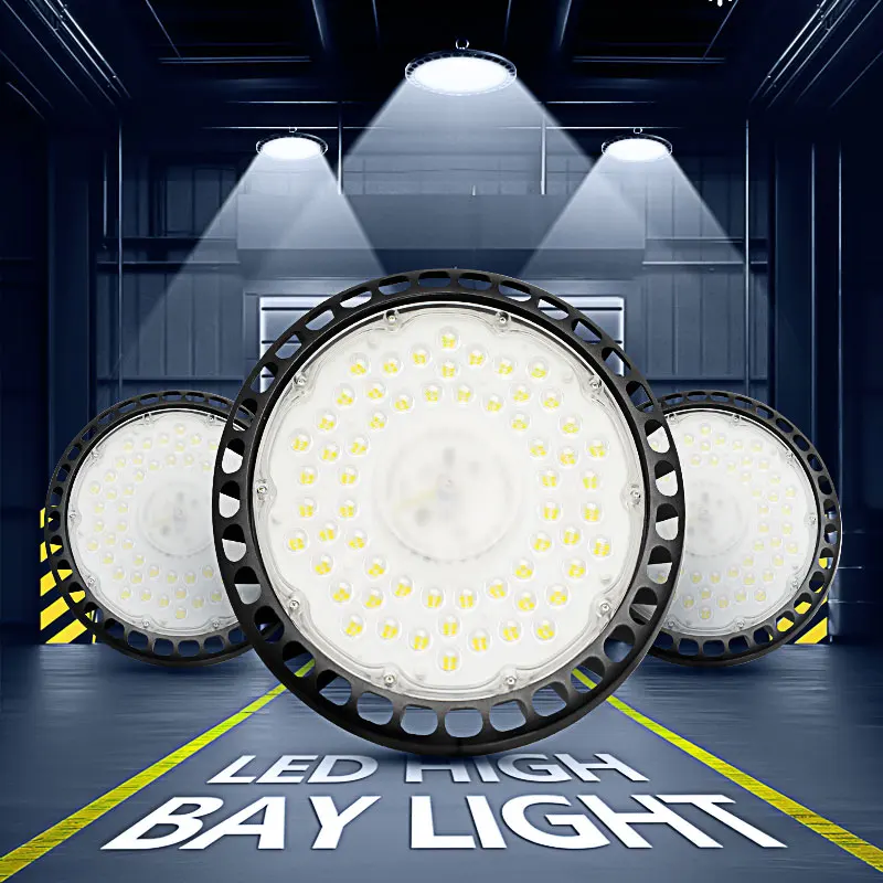 UFO High Bay Light  100W 150W 200W  IP65 Waterproof LED Industrial Lighting ForGarage Gym Factory Warehouse