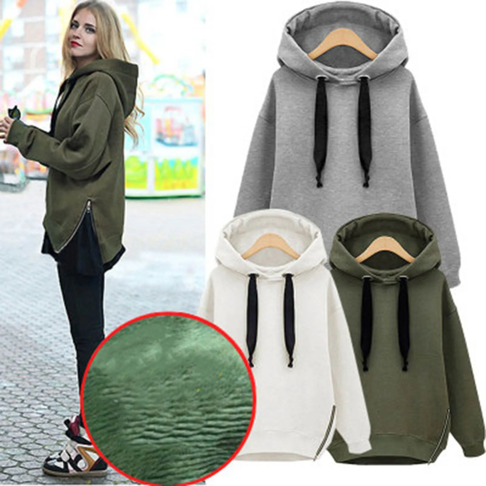 Oversized Hoodie Women Casual Drawstring Long Sleeve Pullover Outerwear Sweatshirt Fashion Loose Pullover Soft Top Casual T1