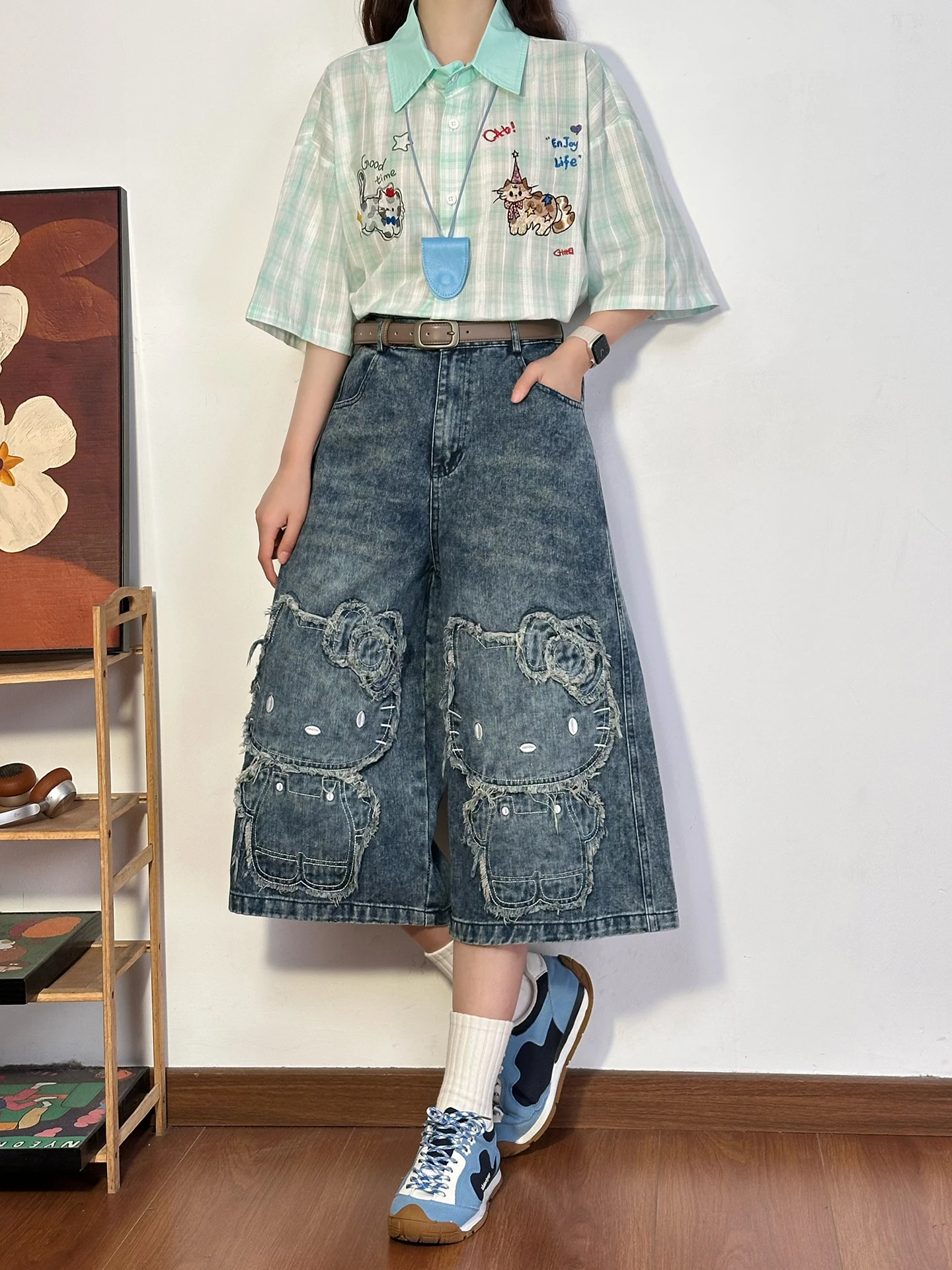 Embroidery Jeans - SOLDOUT Original American Retro Cartoon Embroidery