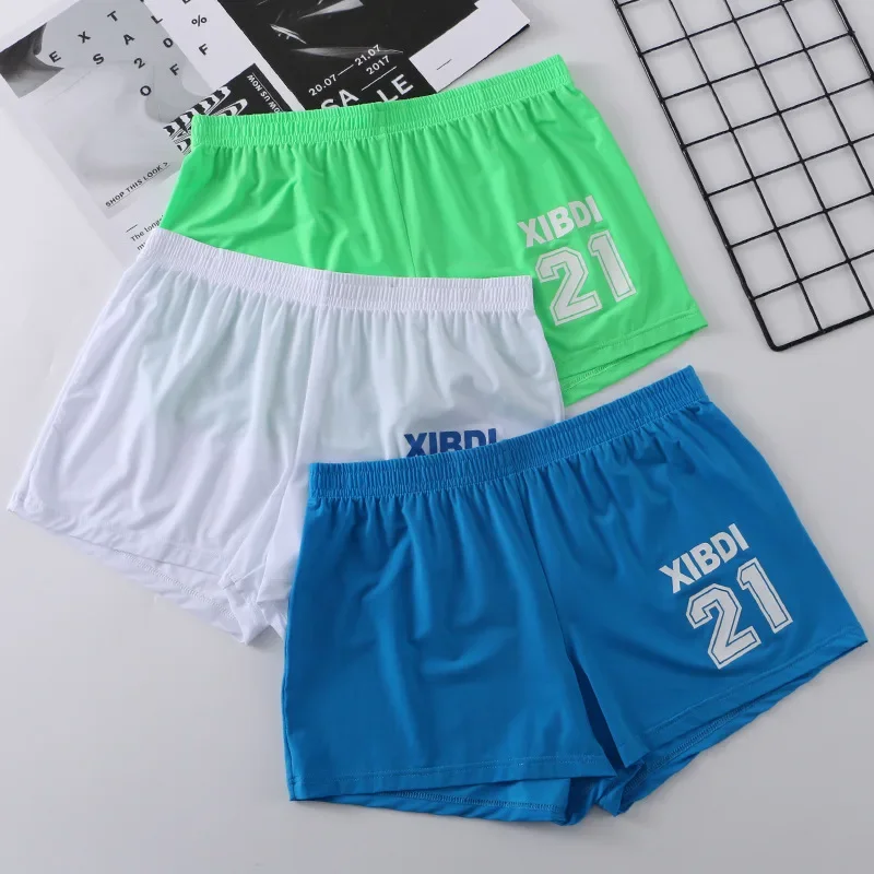 夏用メンズアロパンツ アイスシルク 薄手 速乾 カジュアル ホームウェア ゆったり 快適 ボクシー トランクス スムーズ 冷感 寝巻き パジャマ