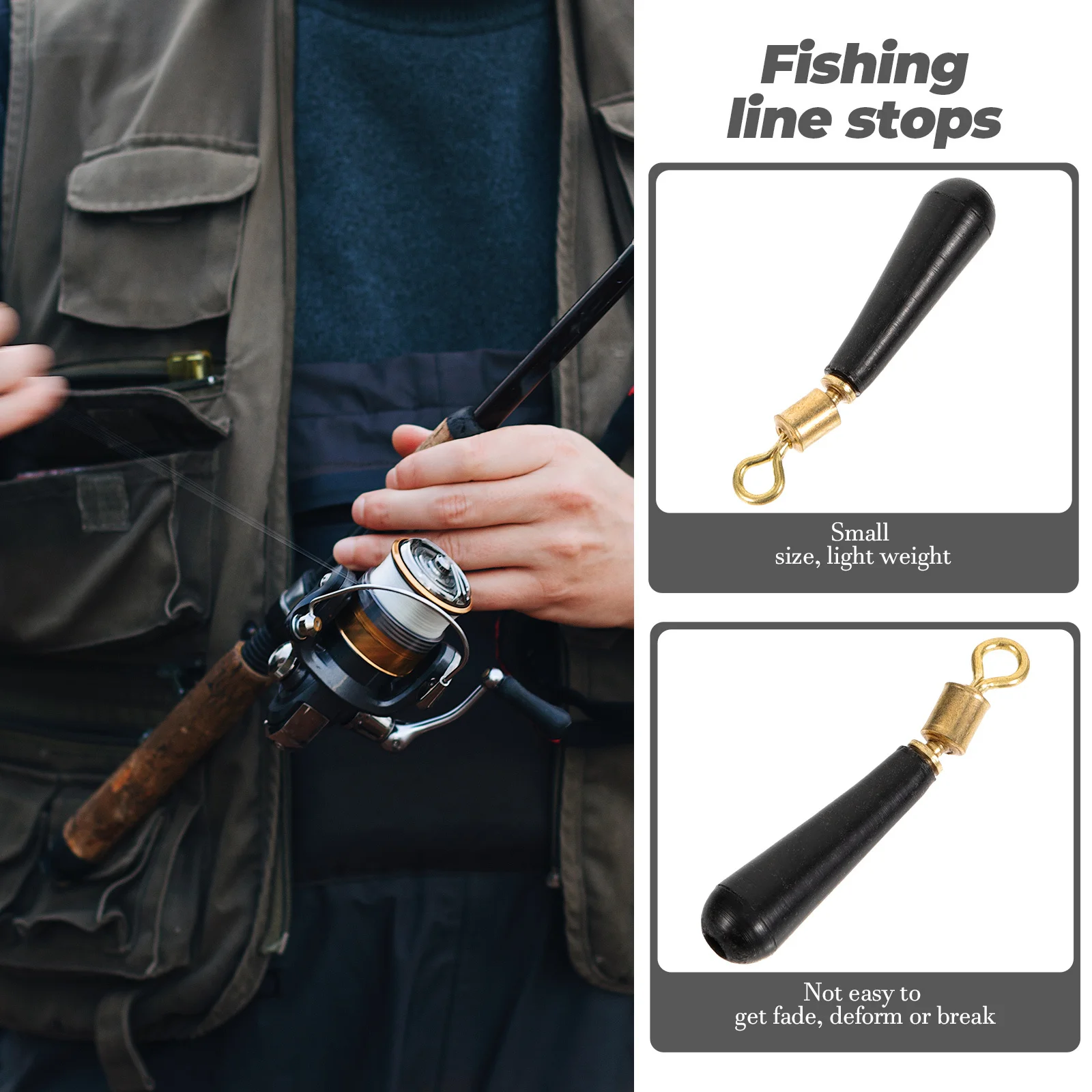 

30Pcs Durable Metal Fishing Bobbers Easy to Spot Small Float Stops Perfect for Various Fishing Scenarios Bobbers