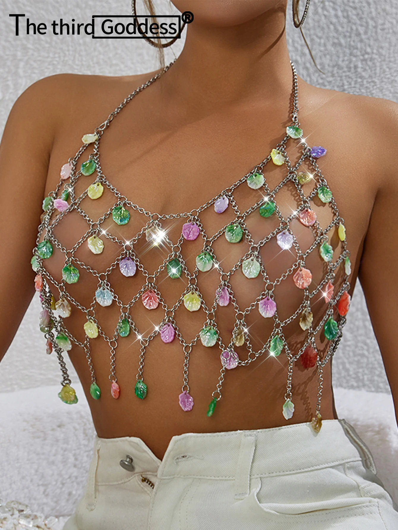 

Sexy y2k clothes rhinestone corset crop top women summer see through halter cropped tank top body club party tops hotwife outfit