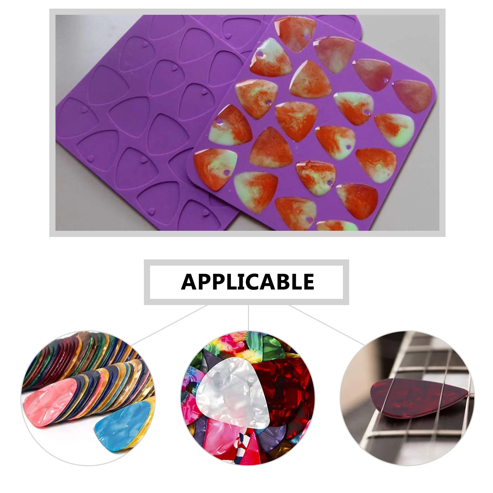 

Silicone Guitar Picks Reusable Epoxy Resin Casting Tool Non-Stick Flexible Mold For Diy Crafts Drip Mold Plectrums Molds