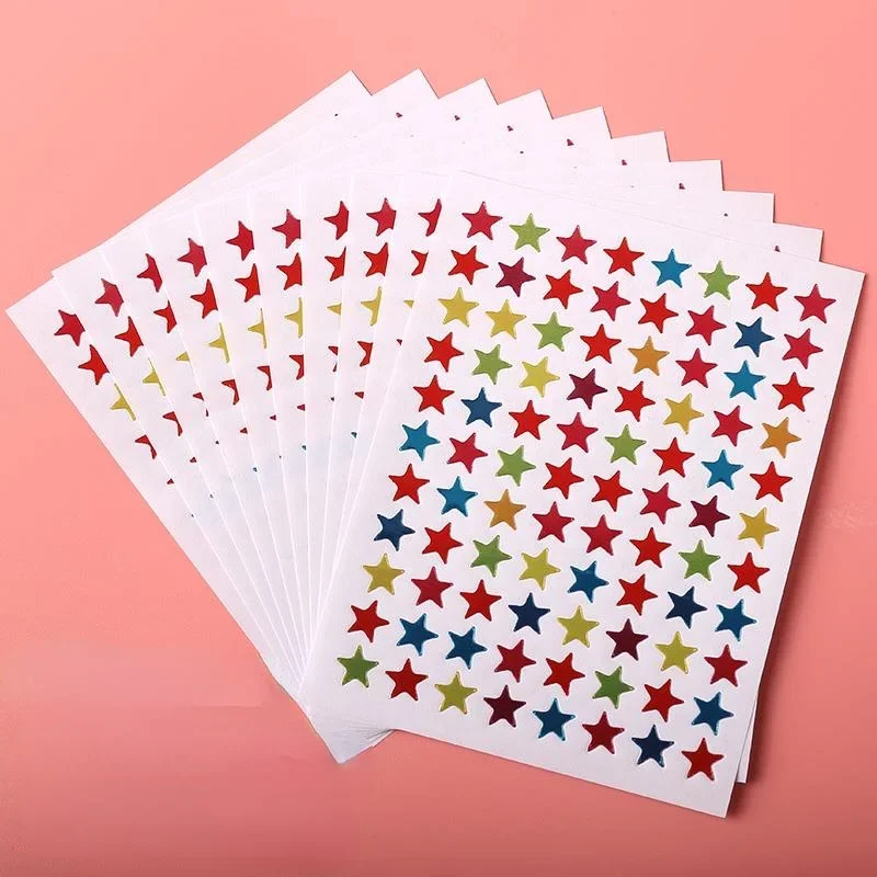 10 Sheets/Pack Of Children\'S Gold-Plated Award Glitter Stickers Mother Teacher Praise Label Award Five-Pointed Star Love Sticker