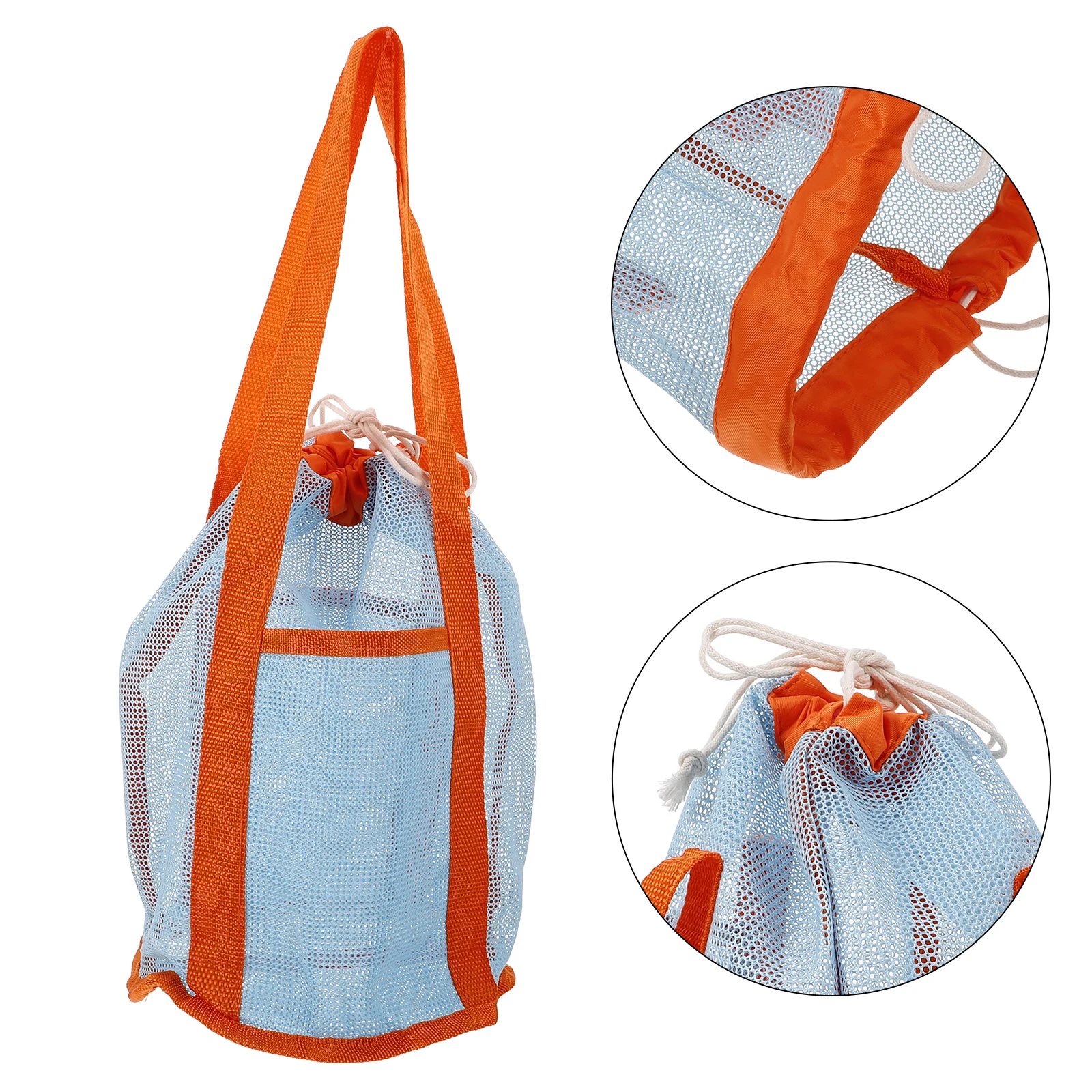ถุงเก็บของเล่นชายหาดแบบมีเชือกผูกสำหรับเด็ก ถุงตาข่ายใส่ของเล่นเด็ก ถุงตาข่ายไนลอนสำหรับเด็ก