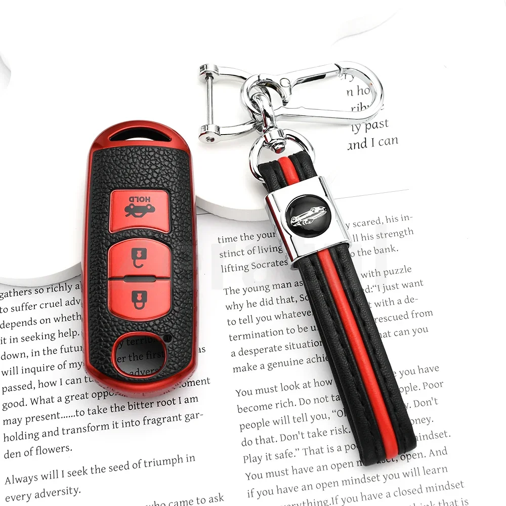 Auto Shell Fob Keyless TPU Leather Car Key Case Cover For Mazda 2 3 6 Atenza Axela Demio CX-5 CX5 CX-3 CX7 CX-9 Accessories
