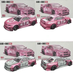 **Willekeurige achtervolging** Kaido House x MINI GT 1:64 R34 KAIDO RACING FACTORY V1 gegoten modelauto