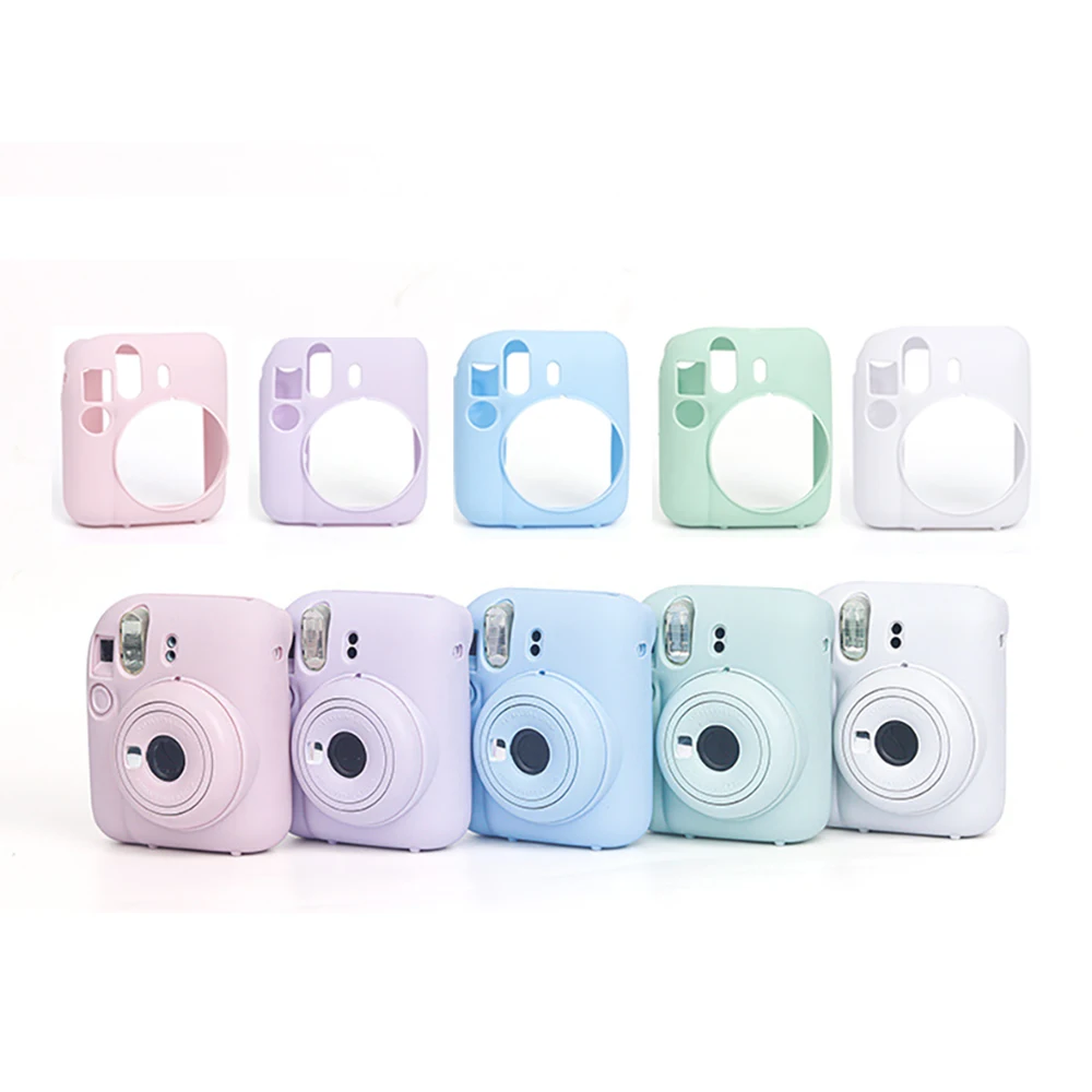 

For Fujifilm Instax Mini12 Shell Protective Cover Soft Shell Solid Color Scratch-proof Mini 12 Case Camera Silicone Case