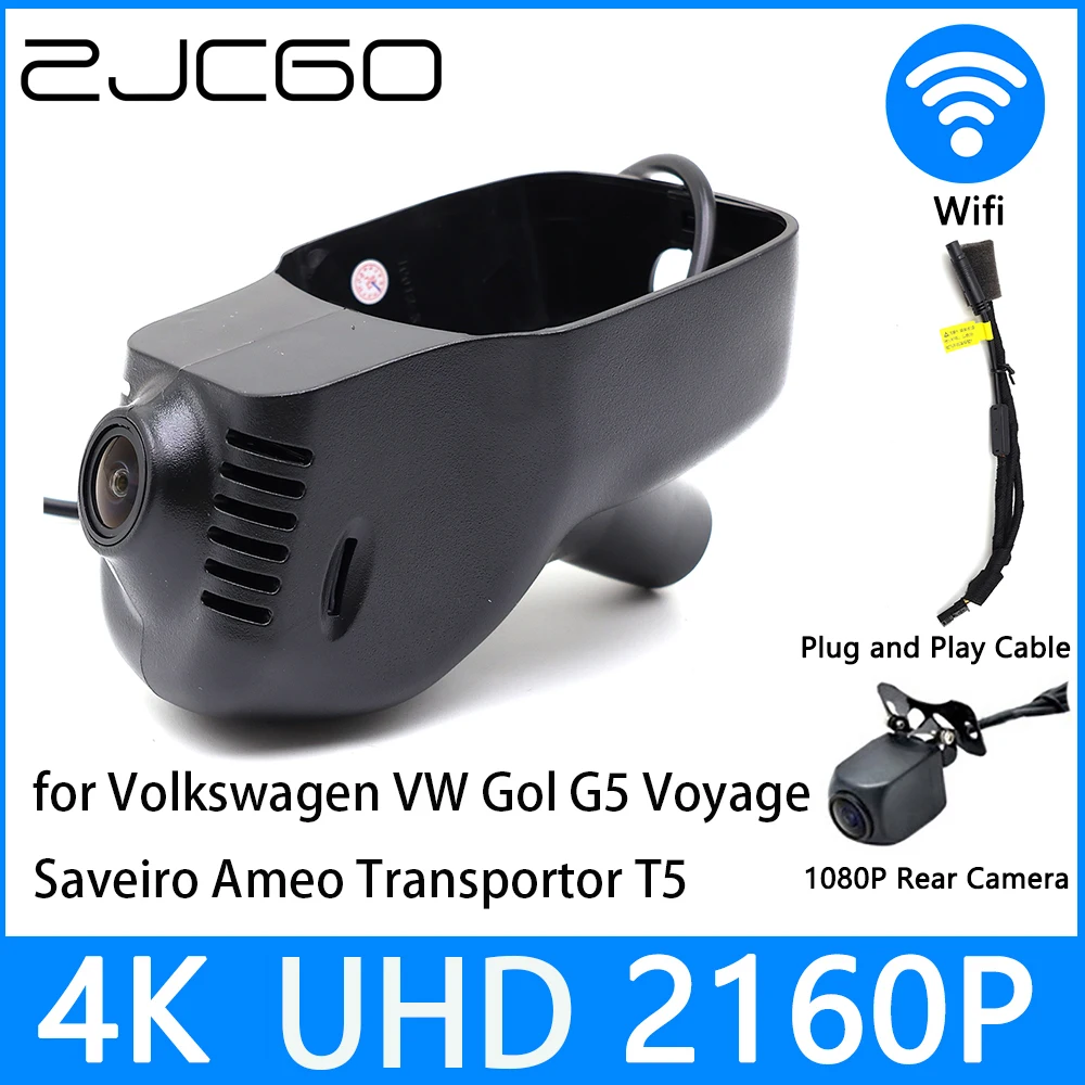 

ZJCGO Dash Cam 4K UHD 2160P Car Video Recorder DVR Night Vision for Volkswagen VW Gol G5 Voyage Saveiro Ameo Transportor T5