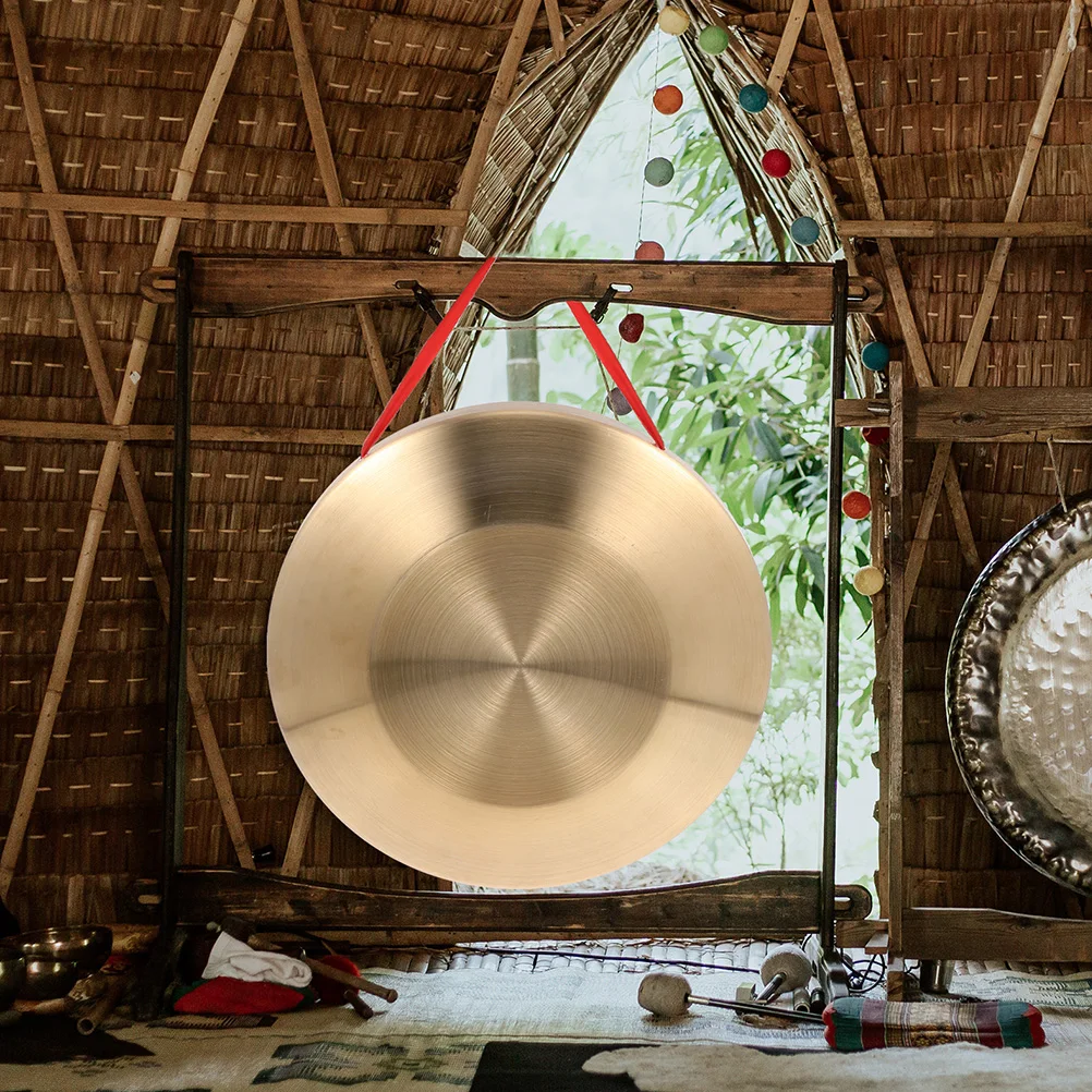 

Portable Hand Gong Golden Chinese Percussion Instrument Crisp Sound Easy to Play for Childrens Creativity and Hearing Skill