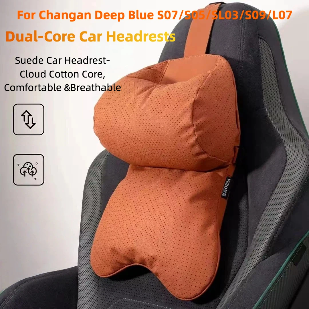 Dual-Layer Breathable Car Headrest For Changan Deep Blue S07/S05/SL03/S09  Double Layer Neck Shoulder Support 4 Seasons Univers