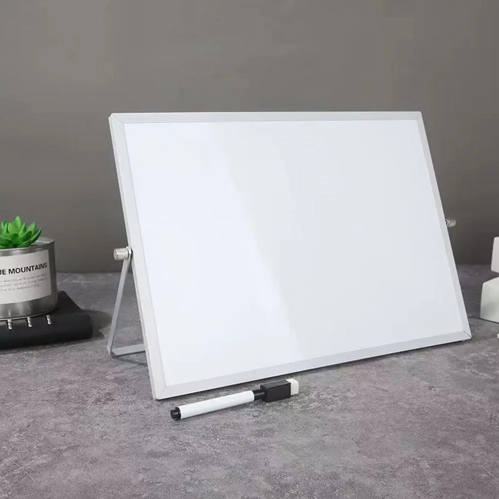 Adjustable Foldable Desktop Whiteboard Double Sided Use With Bracket Writing Board Erasable Message Board Home
