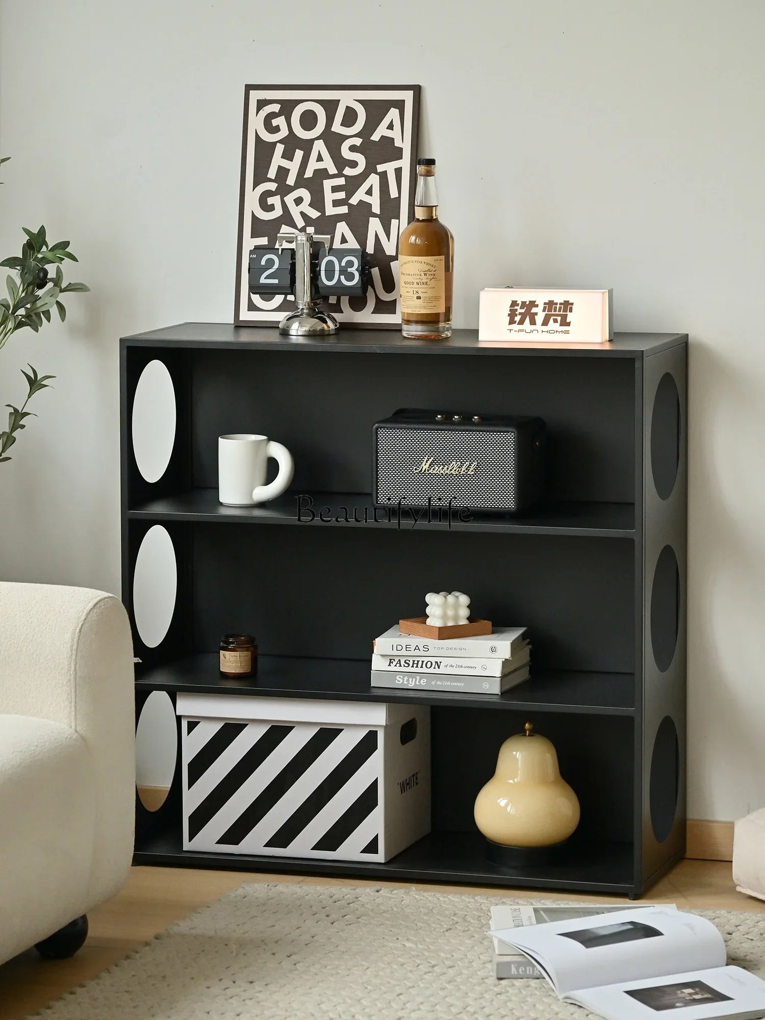 

yj32 Living room multi-layer storage rack corner floor bookshelf