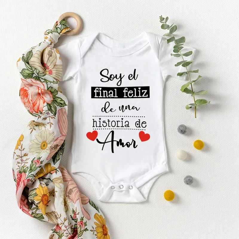 I Am the Happy Ending of a Love Story Print Baby Clothing New Summer Cute Bodysuits & One-Pieces