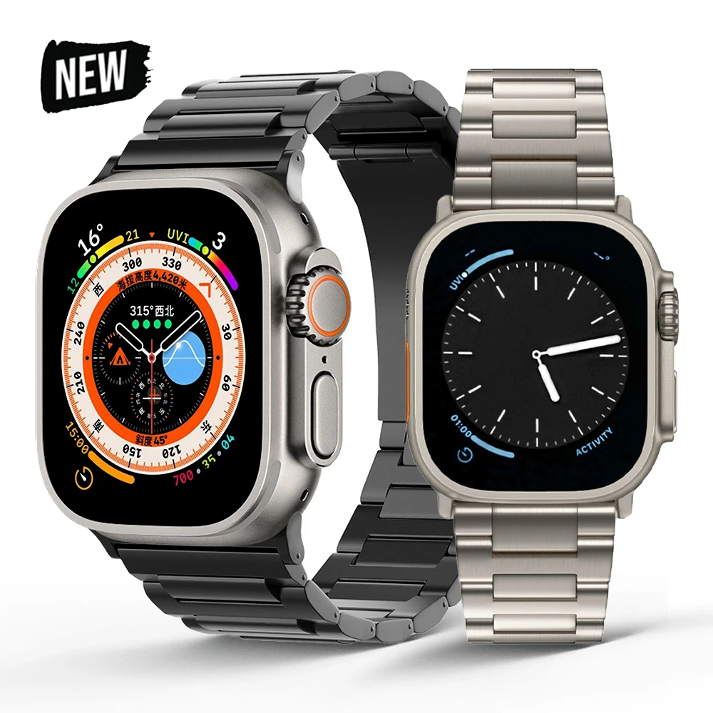 

Titanium Men Strap for Apple Watch Ultra 2 49mm 9 8 7 6 5 4 se 45mm 44mm Band For iWatch Series 10 46mm ultra2 Luxury Bracelet