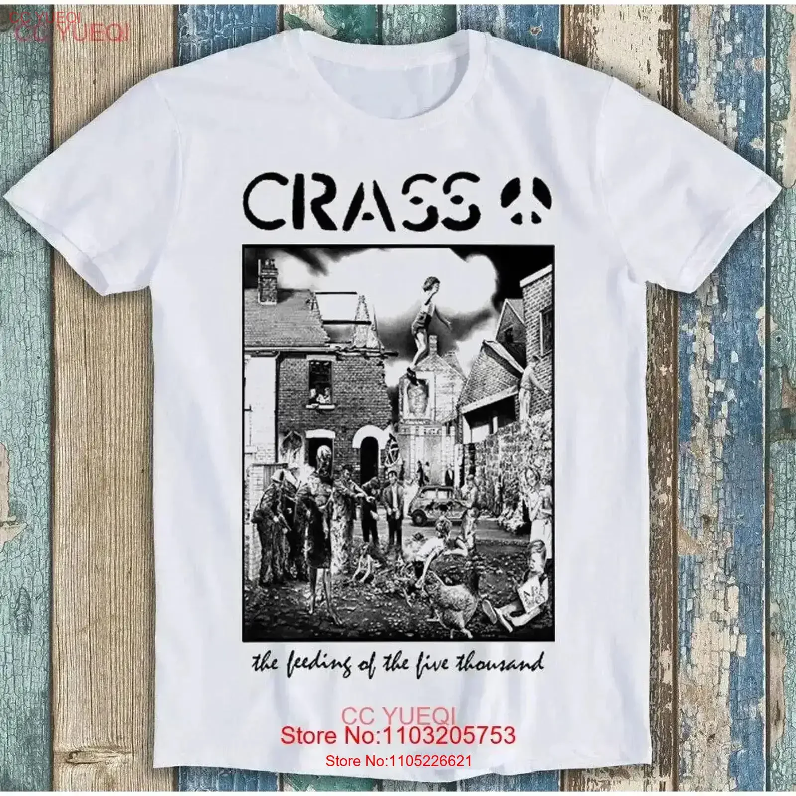 Crass The Feeding Of 5000 Music Funny T Shirt M1631 vintage Washed Comfortable designer clothes Breathable homme vintage