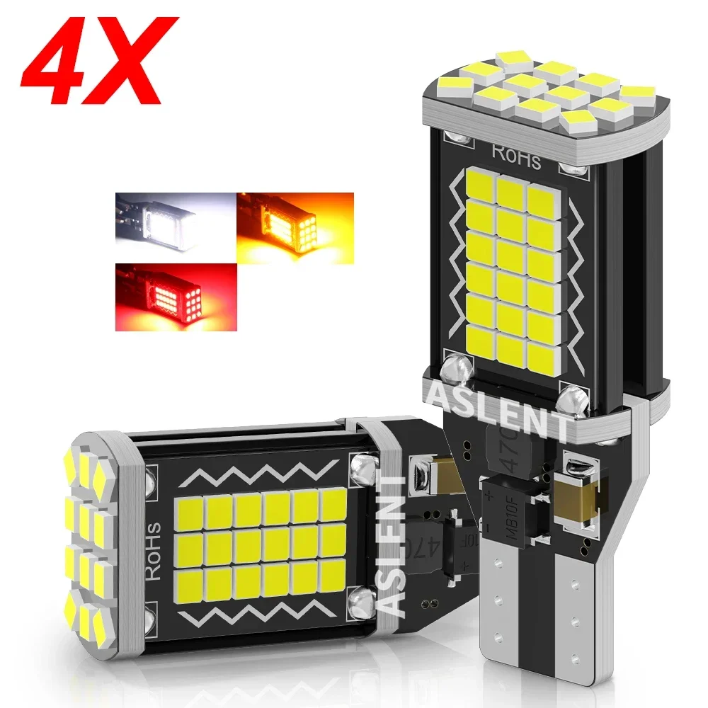 4x T15 W16W 921 912 T16 902 LED 2016 48smd Bulbs High Power Super Bright Replace for Car Reversing Light White Canbus Amber Red