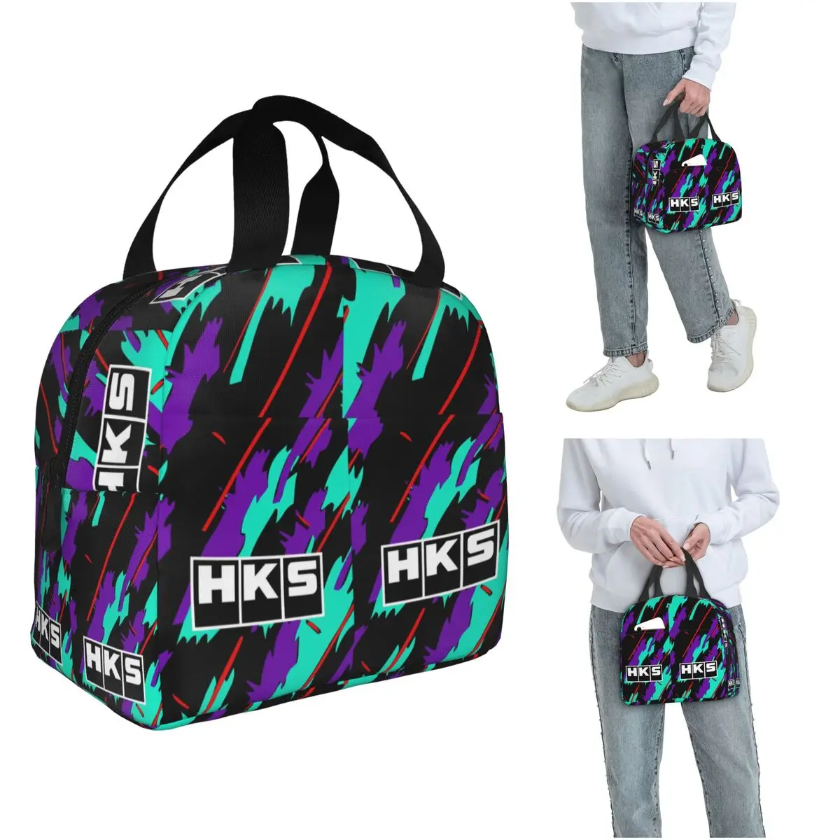 HKS Insulated Lunch Bag for Women Children Portable Food Boxes Thermal Lunch Box Tote