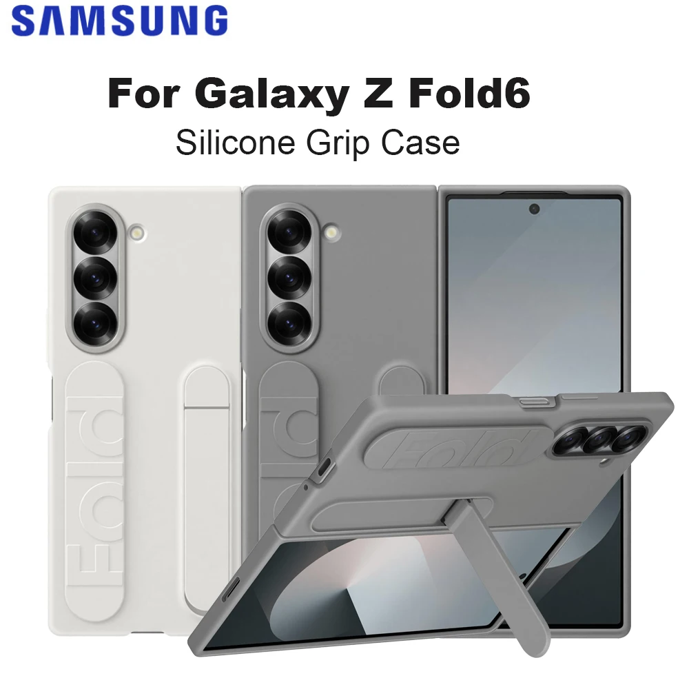 

Original For Samsung Galaxy Z Fold 6 Silicone Phone Case Protective Cover with Stand Z Fold6 Silicone Grip Case EF-MF956