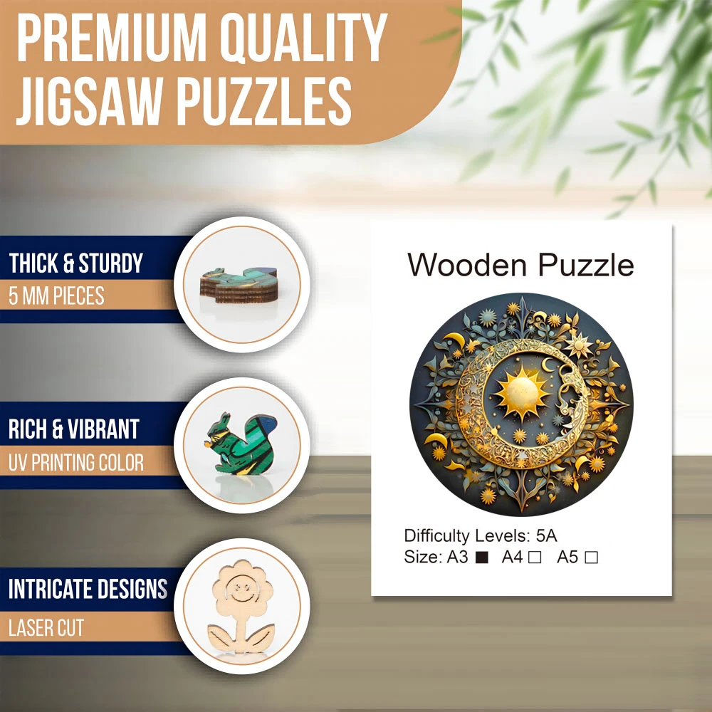 Sunflower Wooden Puzzle, High Difficulty Toys Puzzle, Concentration Training, Christma Birthday Holiday Gifts, Home Decor