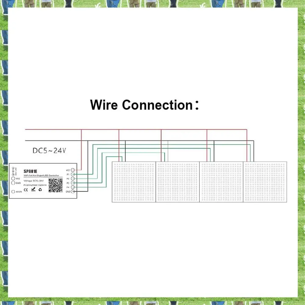 

FTS SP801E Wi-Fi Art-Net светодиодный контроллер светодиодная матричная панель модуль WS2812B WS2811 световая лента беспроводное управление DC5-24V