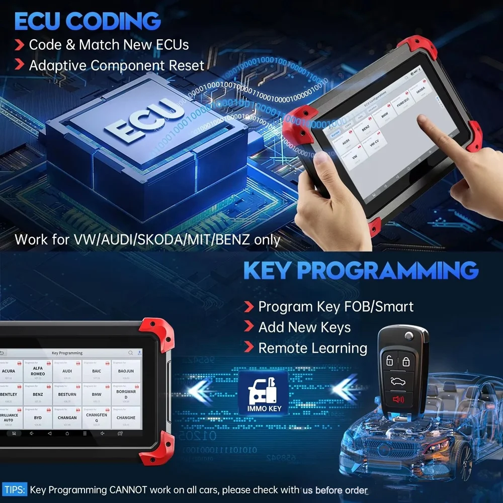 American warehouse XTOOL D7 car key programmer locksmith tool equipment all-in-one machine car ECU coding full system