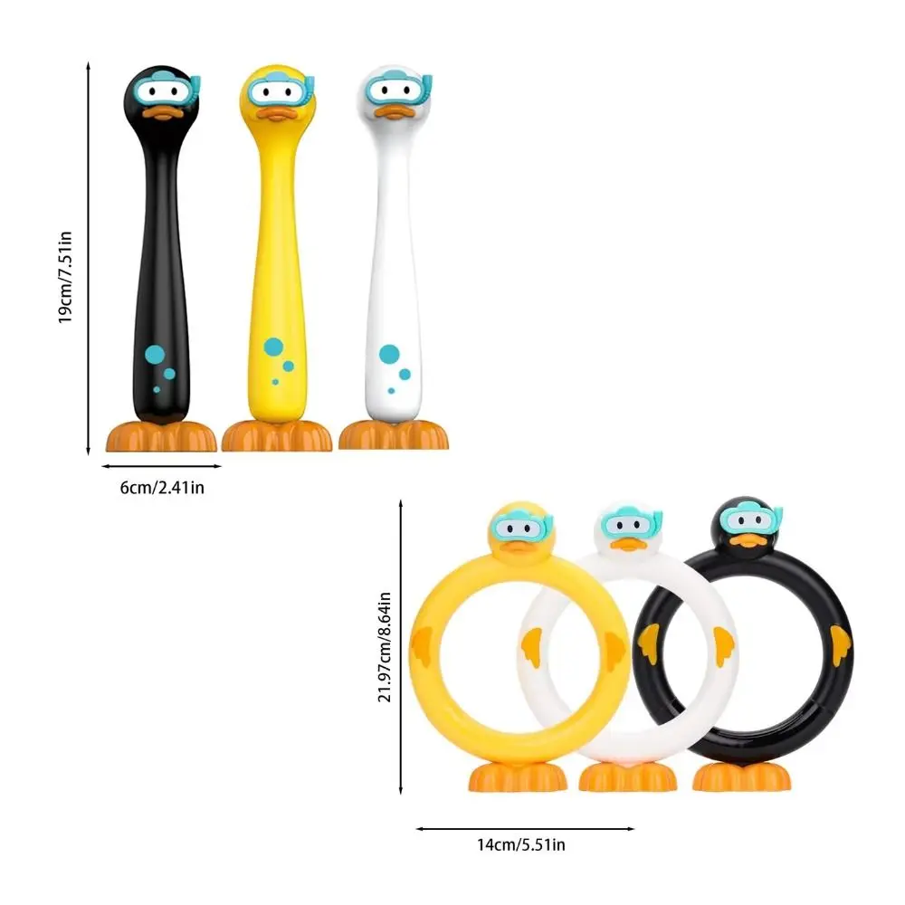 3 pçs/set portátil pato anel de água jogo piscina jogos plástico pato mergulho varas fácil de preencher dos desenhos animados piscina mergulho verão
