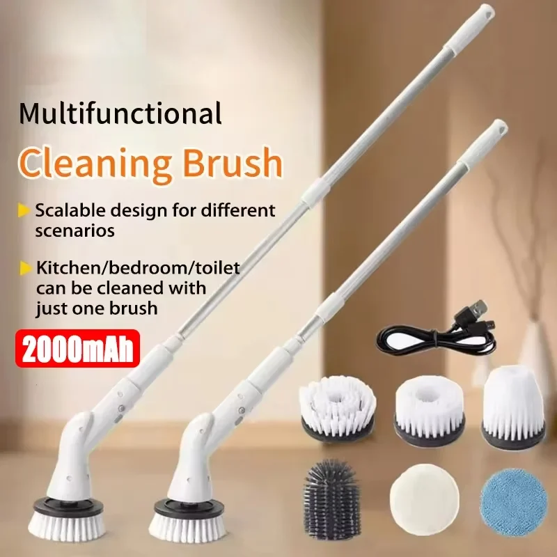 

Youpin 2000mAh 6-in-1 Electric Cleaning BrushWireless Electric Rotary Clean Brush Shower Cleaning Brush Kitchen Bathroom Home