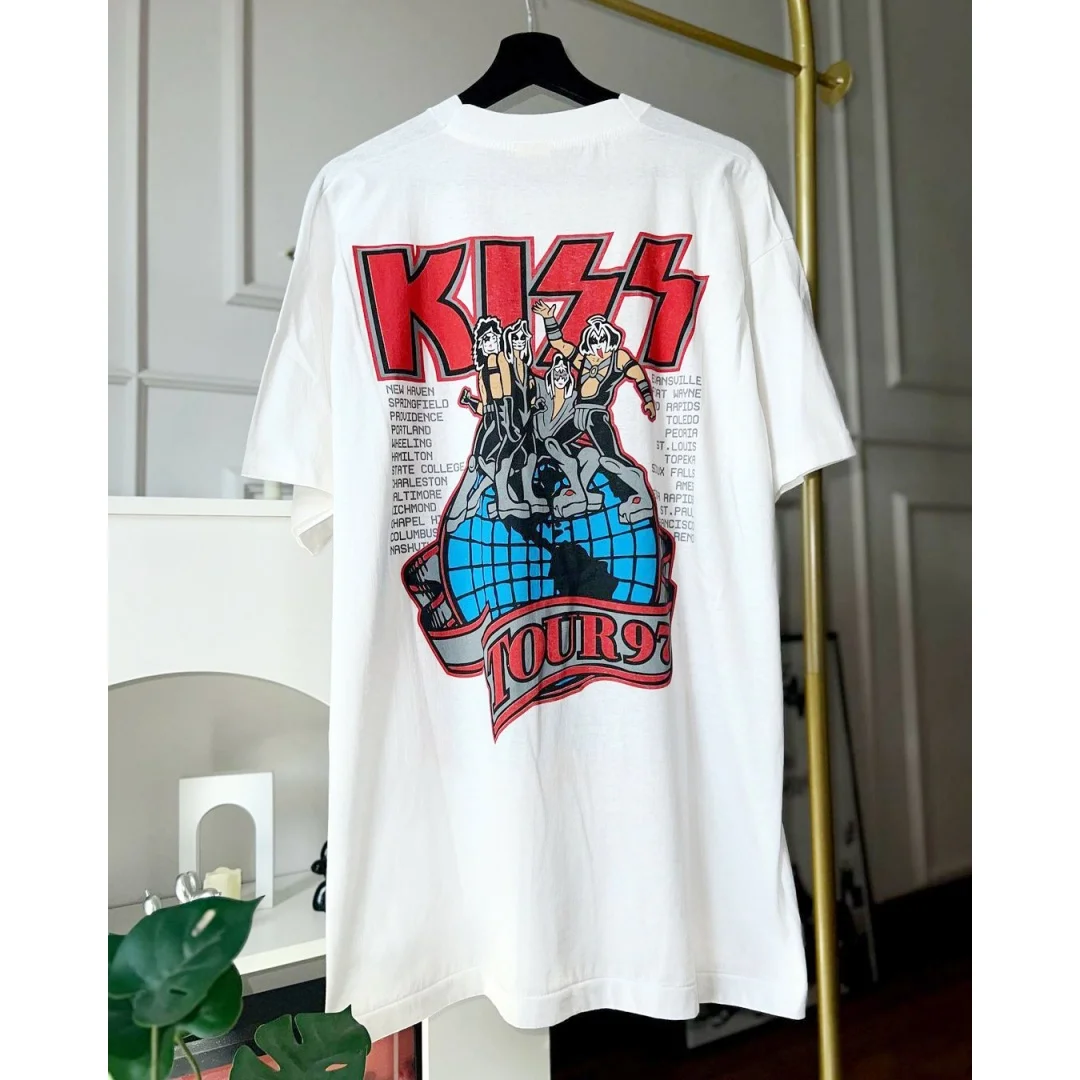 قبلة الفرقة جين سيمونز روك المتخصصة الهيب هوب تي شيرت الخريف موضة القطن الخالص تي شيرت رجالي ملابس الأطفال المحملة Y2k امرأة #1