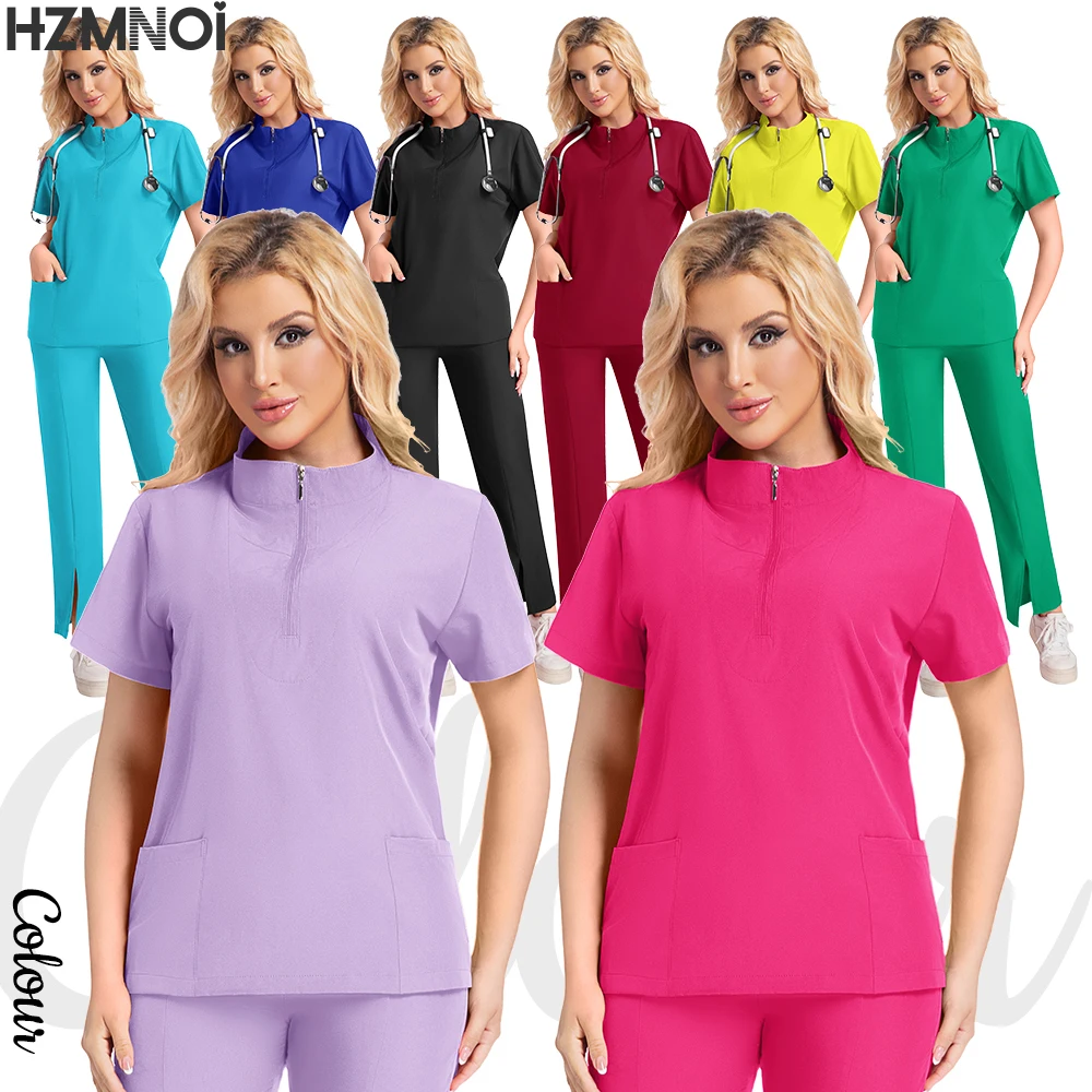 الصيف رقيقة مرنة الحيوانات الأليفة مستشفى التمريض الرعاية المنزلية غسل اليد الملابس الركض الملابس التمريض الملابس النسائية مجموعة