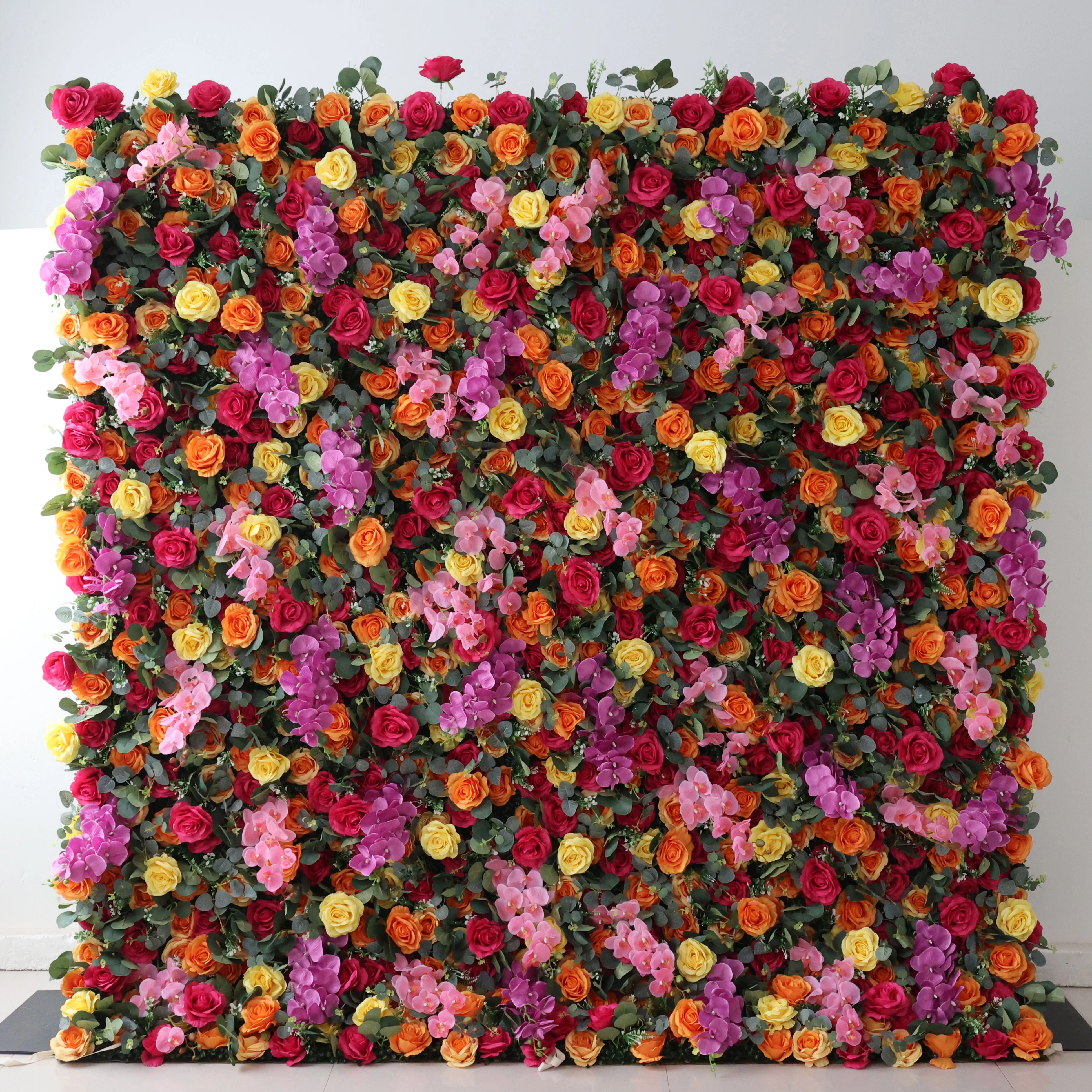 

YuLiFlower New Red Rose Wholesale silk Artificial Flower Wall Supplies Decoration Beautiful Design Backdrop Decorative Weddi