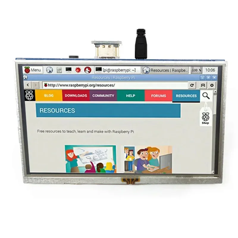 Raspberry Pi 4 Modelo B, 5 "Tela, Módulo de Display LCD TFT, Suporte Acrílico Compatível para Raspberry Pi 4 Modelo B, 3B, 3B