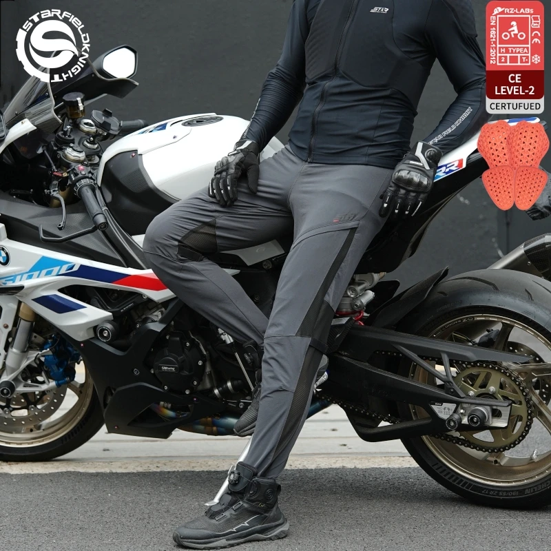

SFK Motorcycle Trousers Men's Riding Pants Summer Mesh Breathable Quick Drying With CE Protective Armor Equipment Accessories
