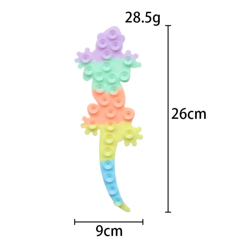 Silikon Bunte Gecko Saugnapf Squeeze Spielzeug Stress Relief Zappeln Sensorischen Spielzeug Magie Saugnapf Lustiges Spielzeug