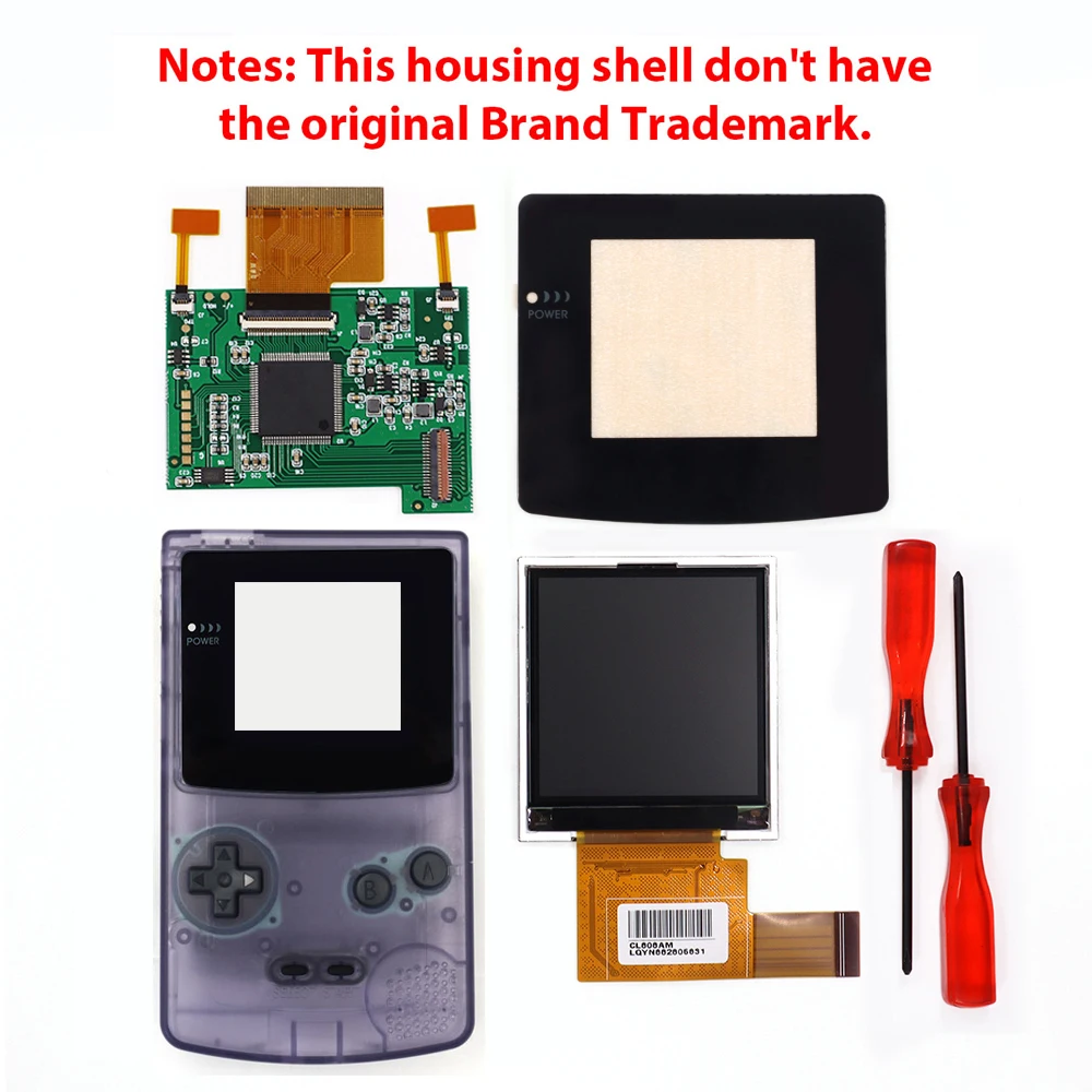 2.2 INCH IPS LCD Screen For GBC Backlight Color Adjust for Gameboy Color Smaller Display Size No cut shell image 3