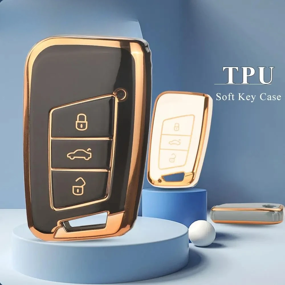 

Чехол для автомобильного ключа с 3 кнопками для VW Volkseagen Passat B8 Magotan для Skoda Superb A7 Kodiaq, брелок для сиденья