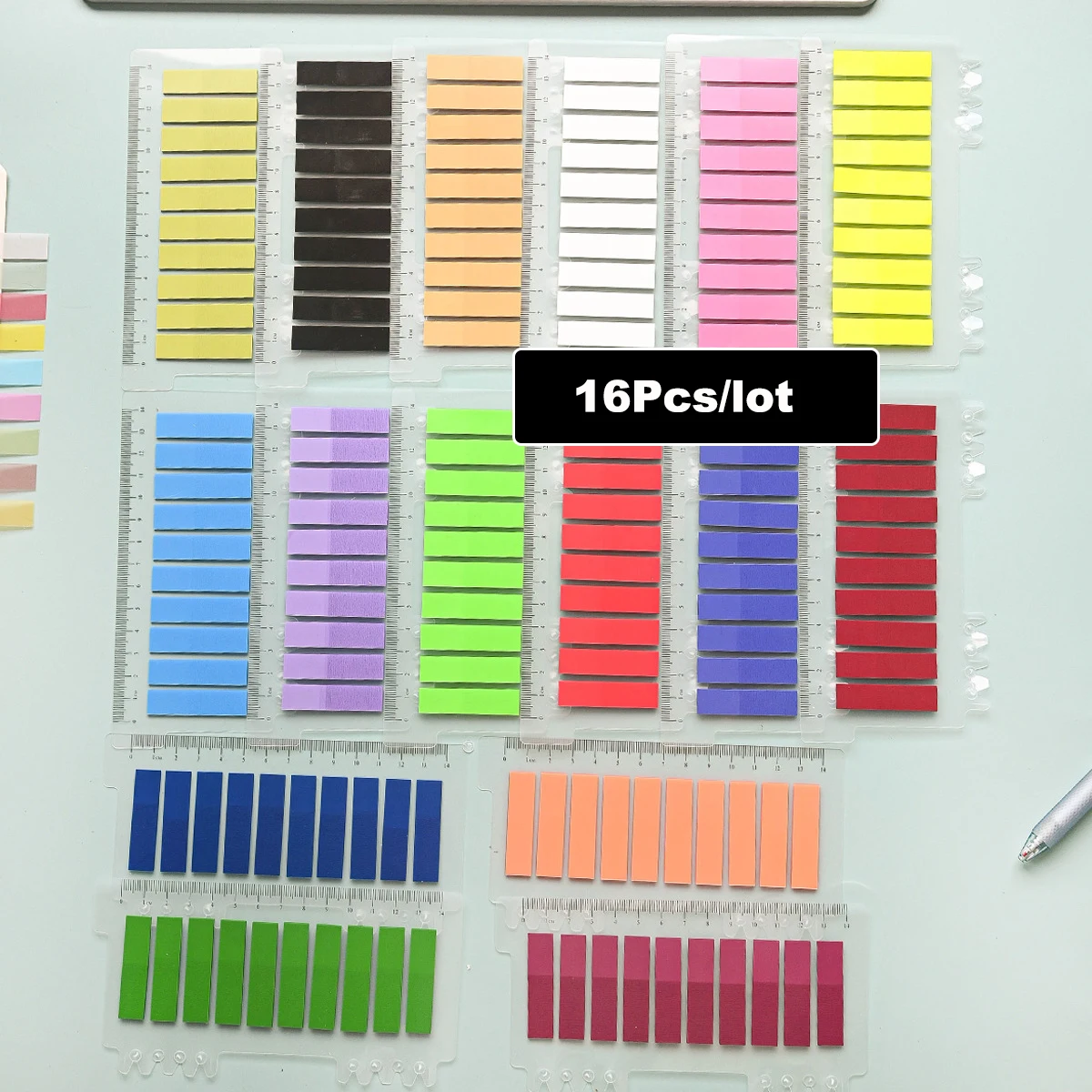 

16 шт./лот самоклеящиеся липкие вкладки для заметок для файлов с аннотацией, закладки, классификационные индексные наклейки для школьных и офисных принадлежностей