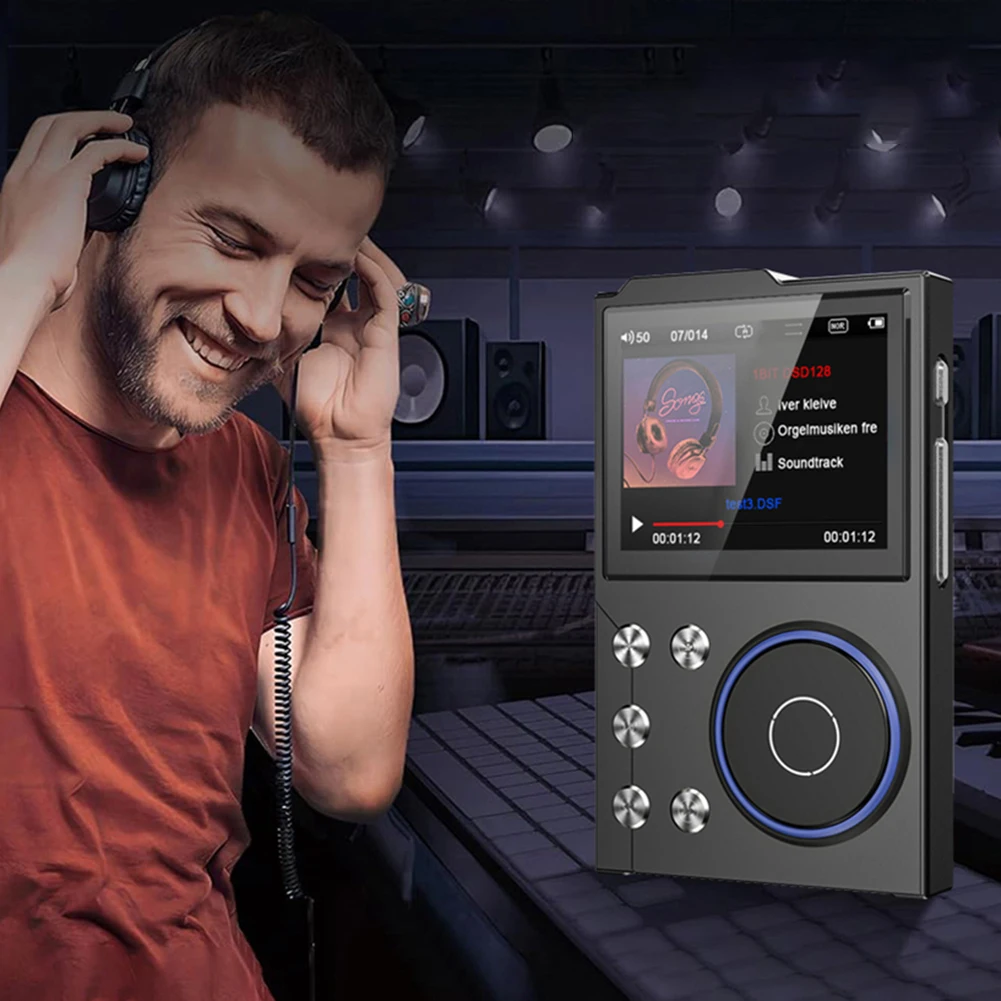 مشغل HiFi MP3 بدون فقدان DSD مشغل موسيقى صوتي رقمي عالي الوضوح بلوتوث 5.3 مشغل صوت محمول يدعم ما يصل إلى 256 جيجابايت