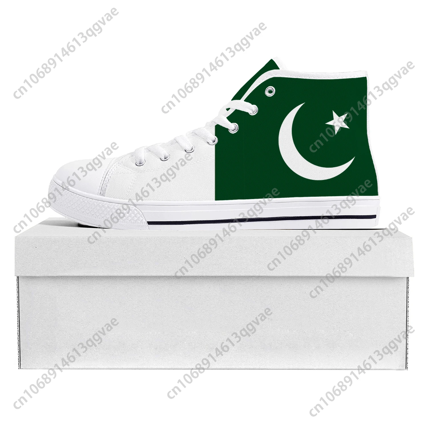 Pakistani Flag High Top High Quality Sneakers Mens Womens Teenager Canvas Sneaker Pakistan Casual Couple Shoes Custom Shoe