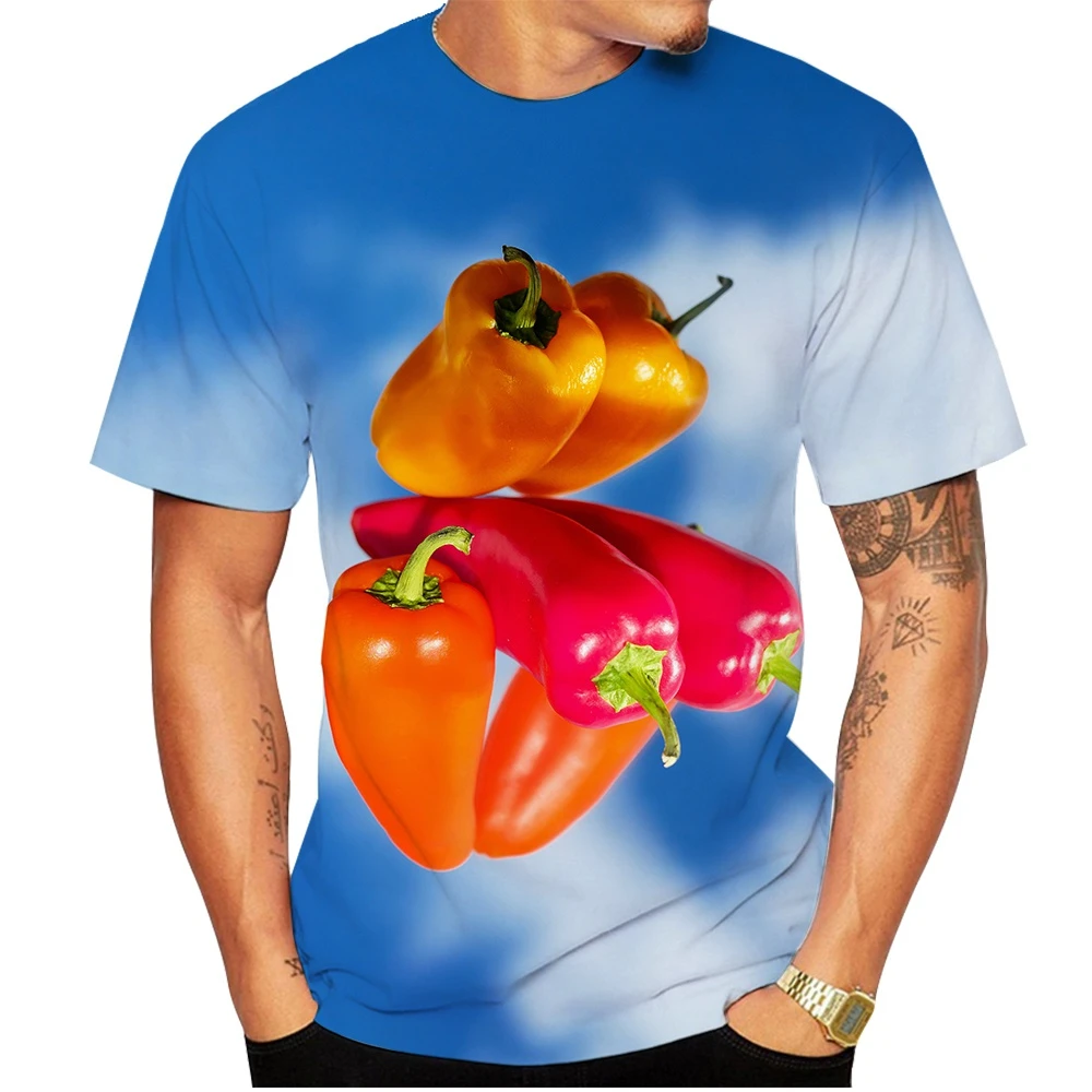 New Summer Hot Sale Hot Chili Peppers Men\'s/women\'s Fashion Slim T-shirt 3D Printing T-shirt Casual Round Neck Top 100~6xl