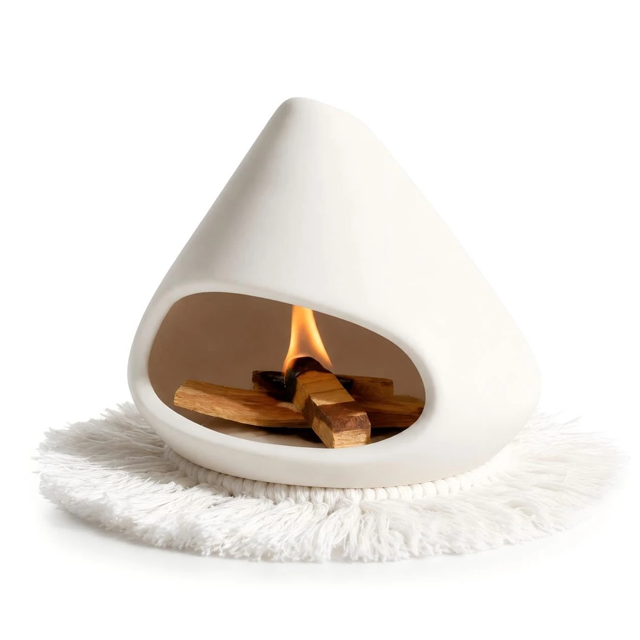  Ceramic incense burner Palo Santo Holder Handmade Smudge Bowl with Chimney Sage Holder for Cone Incense Sage Bundles Sticks