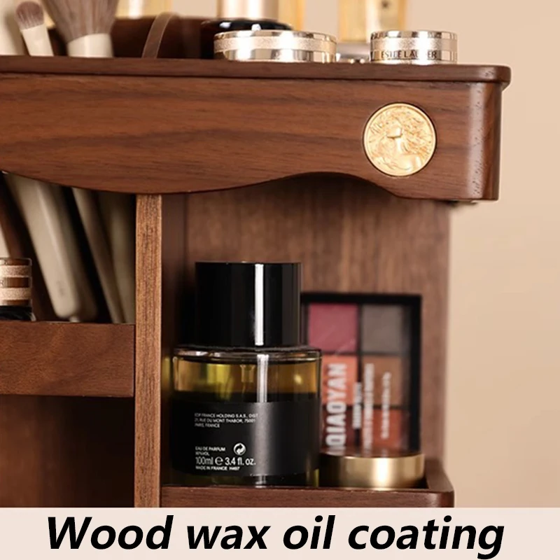 Wood Makeup Organizers Rotating Makeup Organizers Bathroom Ornaments Cosmetic Storage Box Eyeshadow Cosmetic Storage Box Modern