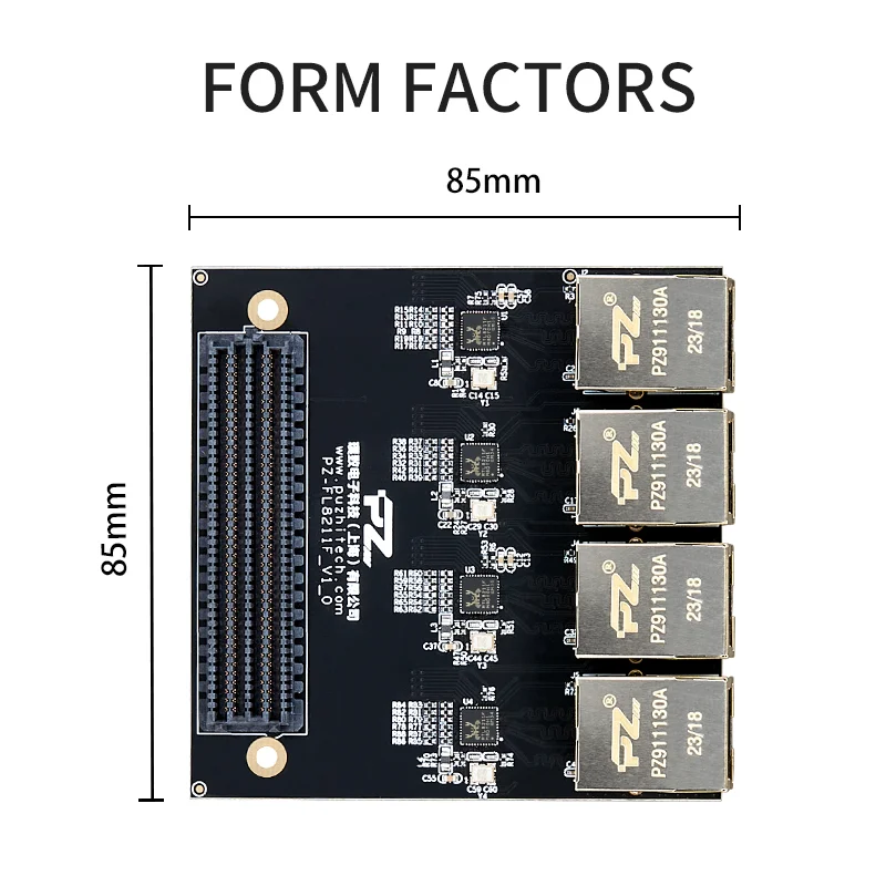 PZ-FL8211F Puzhi FPGA dört kanallı Gigabit Ethernet RGMII ZYNQ xilinx ultrascale