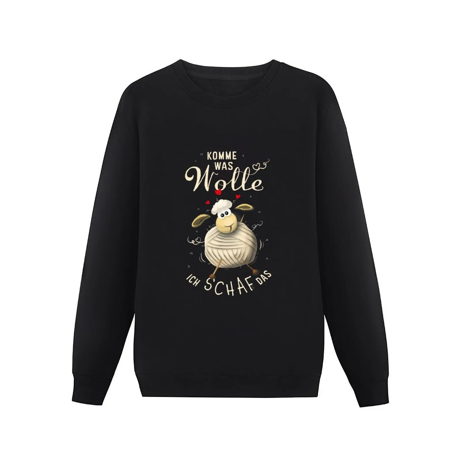 Come what wool, I sheep that - funny sheep made of wool with knitting needles Pullover Hoodie autumn hooded shirt new sweatshirt