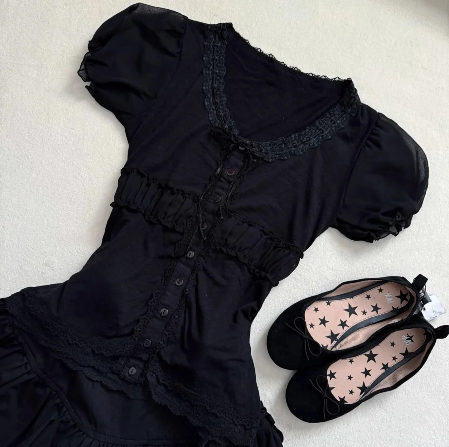 Robes 2 pièces t-shirt dentelle croix Goth Grunge robe de soirée femmes Punk robe d'été Y2k 2000s douce fille taille haute jupe courte