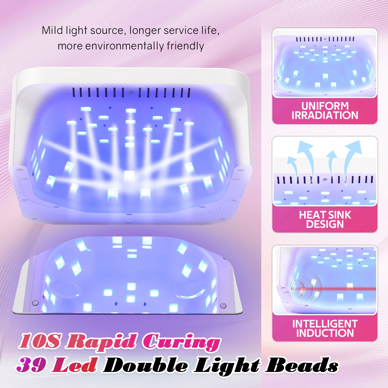 33 واط الأشعة فوق البنفسجية LED مسمار مصباح المهنية مجفف الأظافر مع 4 إعداد الموقت مصباح الاستشعار الذكي لأصابع القدم الأظافر متوافق مع جميع أنواع الجل