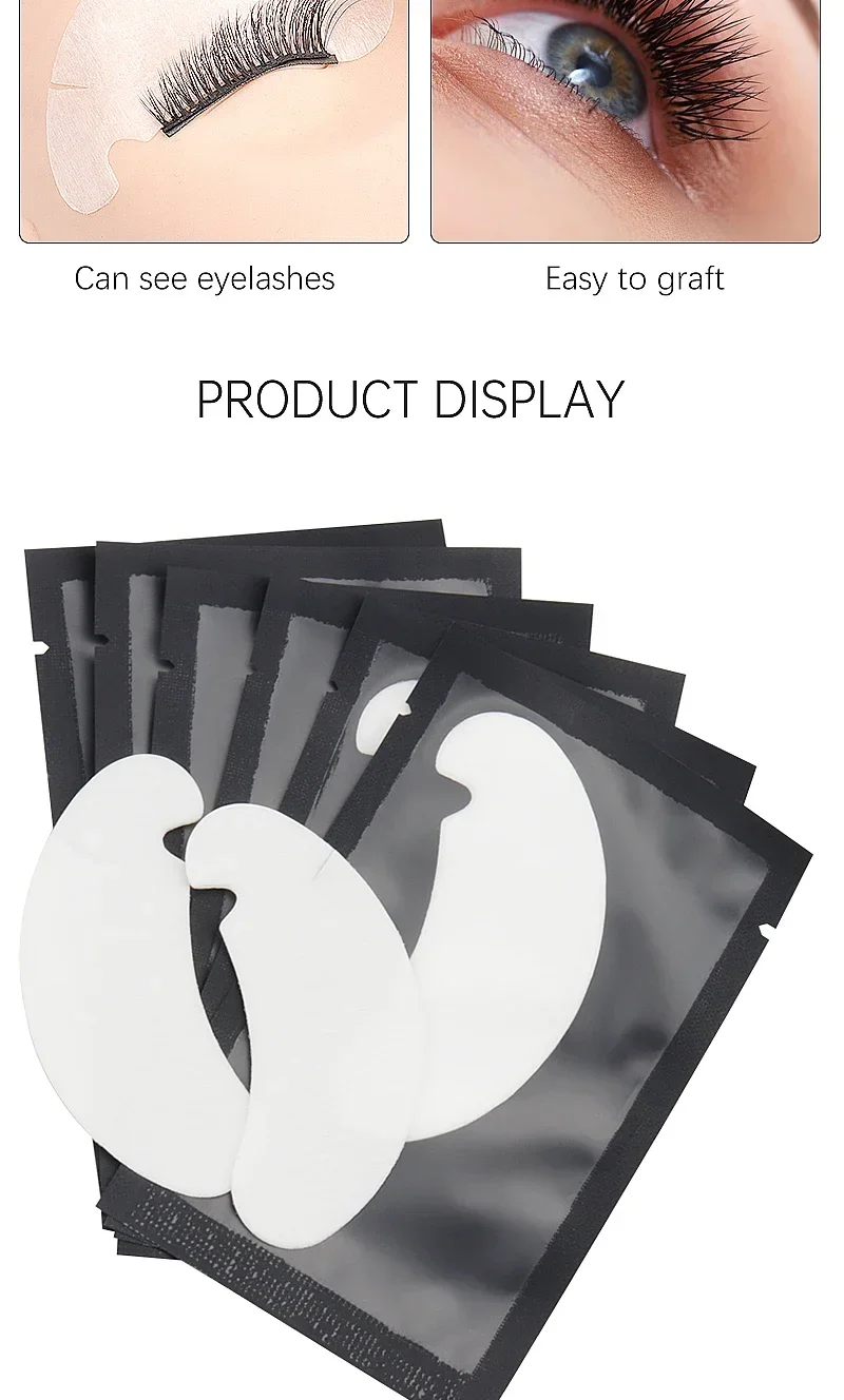 50/100/200 paires de patchs pour les yeux Extension de cils sous les coussinets pour les yeux maquillage Patch pointe autocollants tampons pour fournitures d'extension de cils