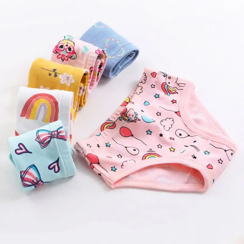 2-10 Years Girls Panties 3Pcs/Set Cotton Breathable Student Kids Underwear Teen Panties Young Puberty Girls Underpant