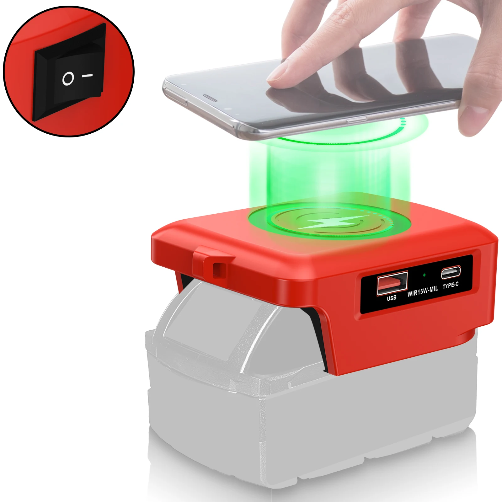 

15W Mobile Phone Wireless Charger Adapter Suitable For DCB180 For DCB182 For DCB184 For DCB200 DCB201 FOR DCB203 Battery Parts
