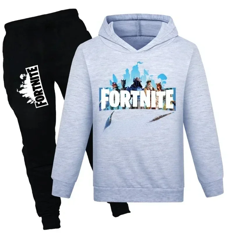 Fortnite Kids Clothes Sweatshirt and Casual Pants Set Spring Autumn Girls Boys Clothes of Ages 2-16